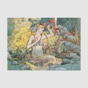 Papel De Seda “Sereia e Harpa” por Charles Folkard
