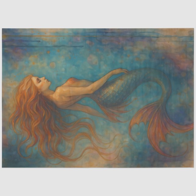Papel De Seda Sereia Etérea Fantasia Decoupage (Frente )