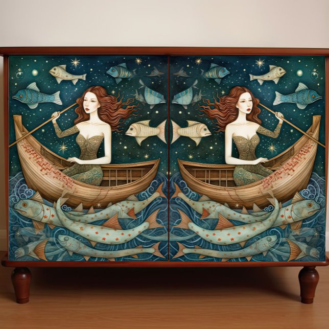 Papel De Seda Sereia Primitiva Com Desanexação De Pintura De Pei (Criador carregado)