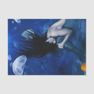 Papel De Seda Sereia que dorme na parte inferior do oceano