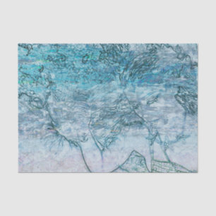 Papel De Seda Sereia Verde Turquesa Náutico Ondas Oceânicas Deco