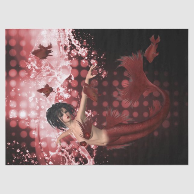 Papel De Seda Sereia Vermelha (Frente )