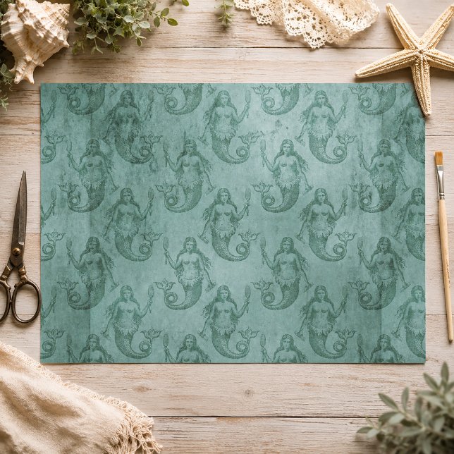 Papel De Seda Sereia Vintage (Mermaid Tissue Paper)