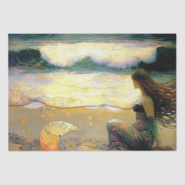 Papel De Seda Sereias e Sprites do Mar de Ouro (Frente )