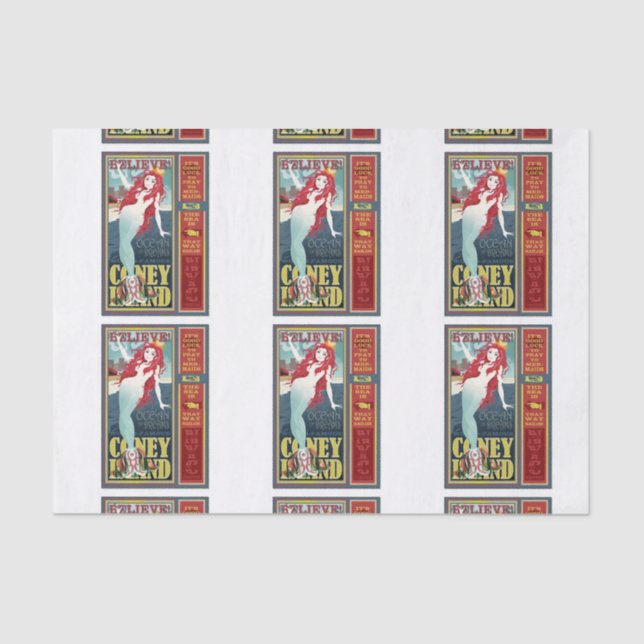 Papel De Seda Sereias Redheaded do Coney Island (Frente )