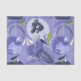 Papel De Seda Sereias Whimsids Abstrato Roxo Fundo