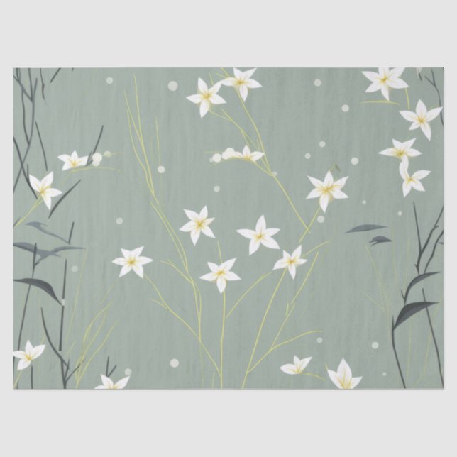 Papel De Seda Serena Flor de Bambu Asiática  (8) (Frente )