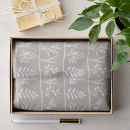 Papel De Seda Serenata Botânica Bege Suave Silhuetas Minimalista