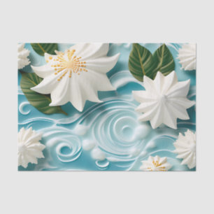 Papel De Seda Serene Beach Scene com Seafoam Branco
