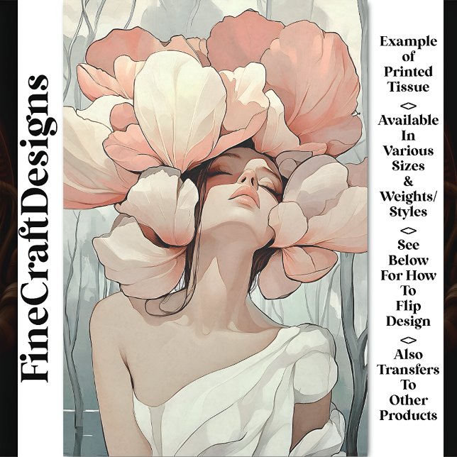 Papel De Seda Serene Eethal Woman Coral, Cream CC1 Decoupage (Criador carregado)