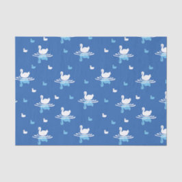 Papel De Seda Serene Waters - Design de padrão do lago Swan