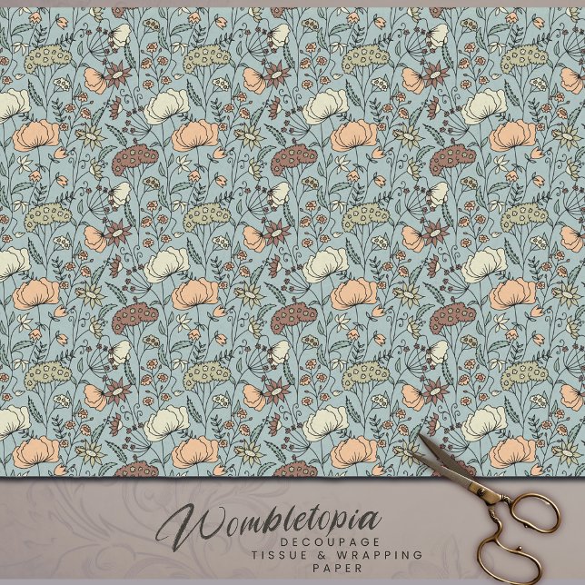 Papel De Seda Serenidade na dissociação de flor selvagem de chá  (Criador carregado)