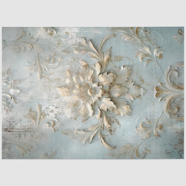 Papel De Seda Série 11 de Design Romance Azul Antigo (Frente )