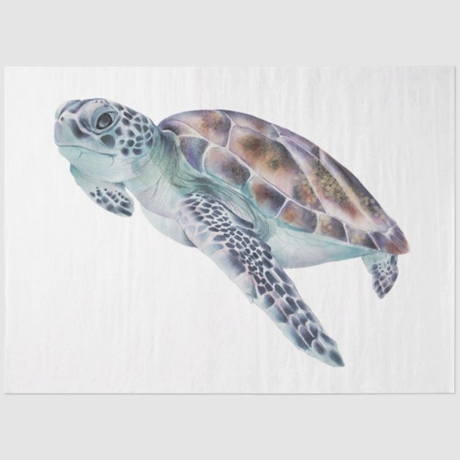 Papel De Seda Série Aquarela Subaquática Design 21 (Frente )