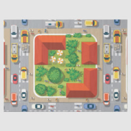 Papel De Seda Série Áreas Automóveis e Edifícios Design 9