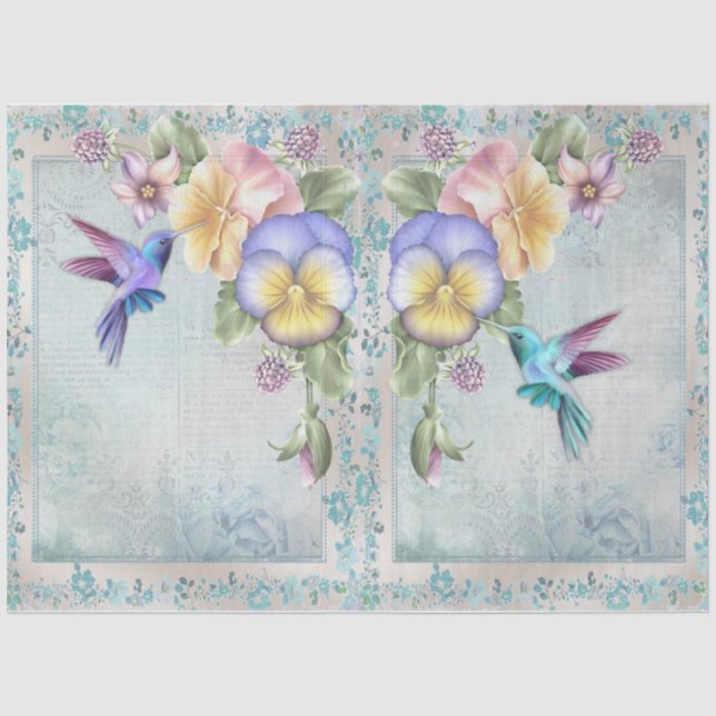 Papel De Seda Série Beija-flores Design 1 (Frente )