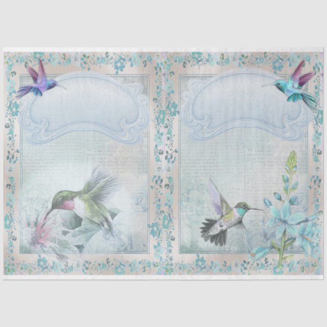 Papel De Seda Série Beija-flores Design 5 (Frente )