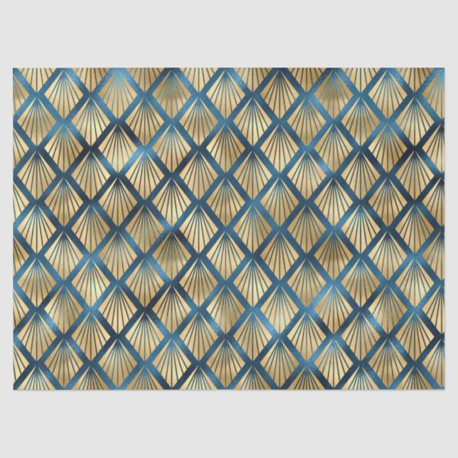 Papel De Seda Série Blue and Gold Leopard Design 10 (Frente )