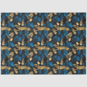 Papel De Seda Série Blue and Gold Tiger Design 3