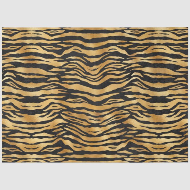 Papel De Seda Série Blue and Gold Tiger Design 4 (Frente )
