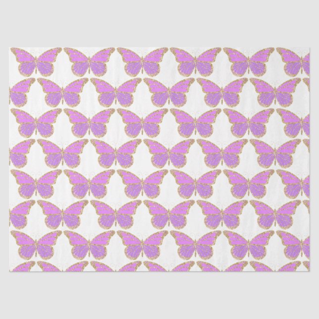 Papel De Seda Série Borboletas Brilhantes Design 2 (Frente )