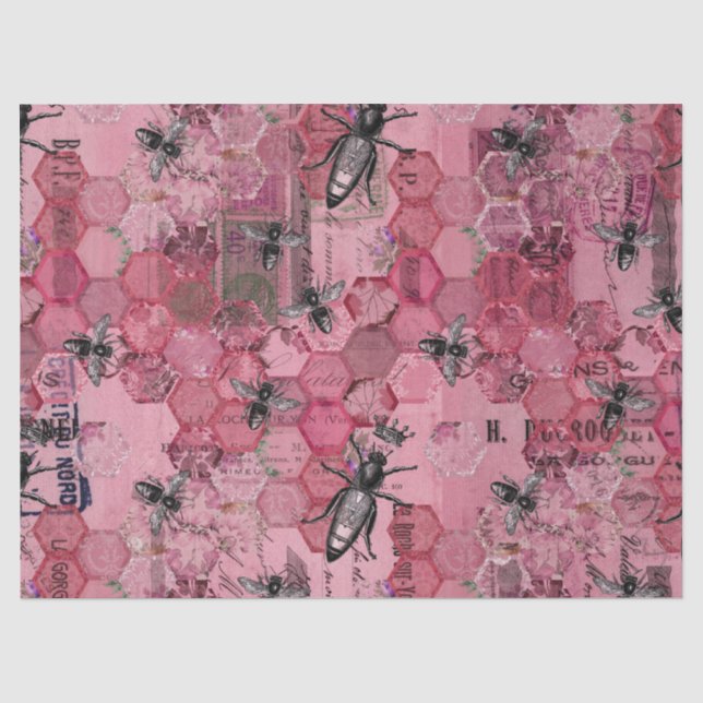 Papel De Seda Série Burgundy Bee Design Doze (Frente )