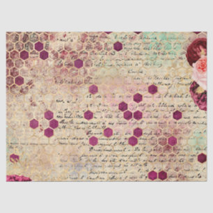 Papel De Seda Série Burgundy Bee Design oito