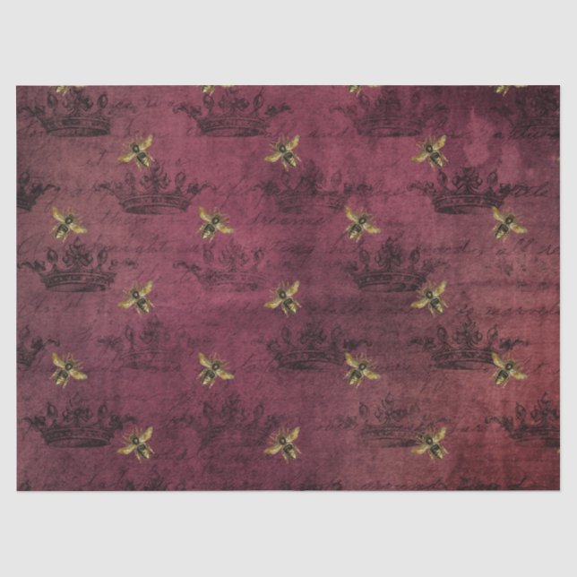 Papel De Seda Série Burgundy Bee Design Quatro (Frente )