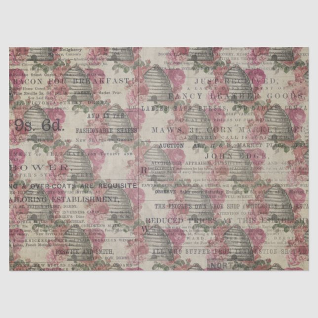 Papel De Seda Série Burgundy Bee Design Treze (Frente )