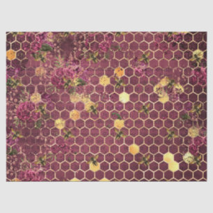 Papel De Seda Série Burgundy Bee Design Um