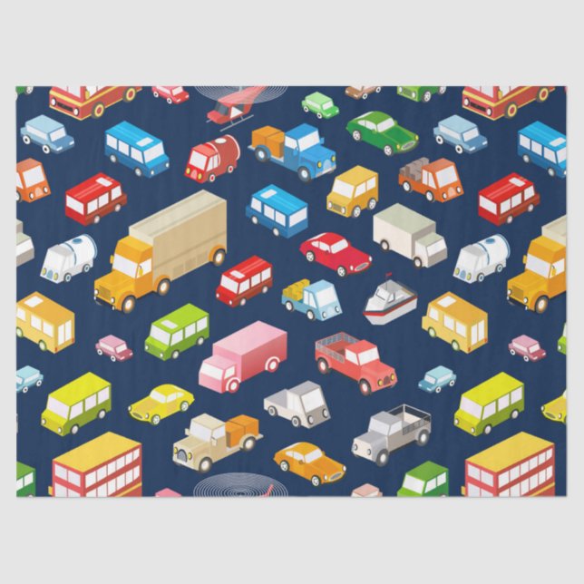 Papel De Seda Série "Carros aéreos e edifícios" Design 13 (Frente )