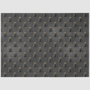 Papel De Seda Série Circus preto e Dourado Design 1