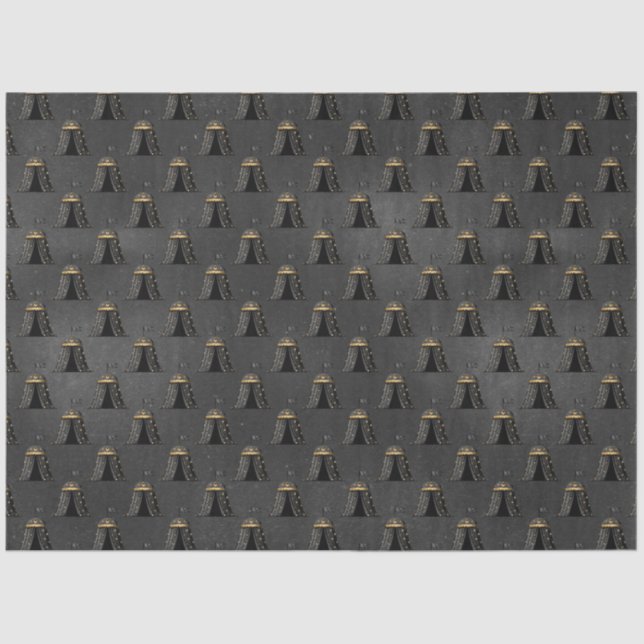 Papel De Seda Série Circus preto e Dourado Design 1 (Frente )