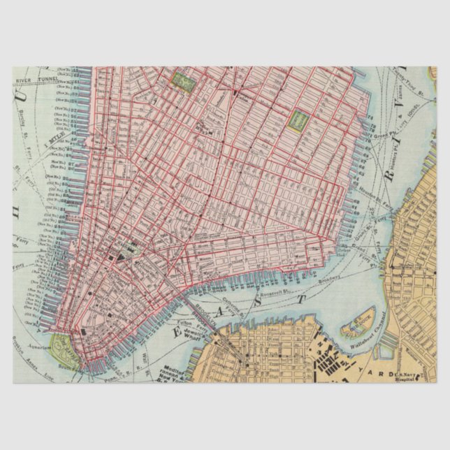 Papel De Seda Série City Map Design 4 (Frente )