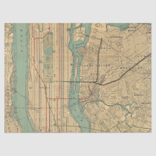 Papel De Seda Série City Map Design 5 (Frente )