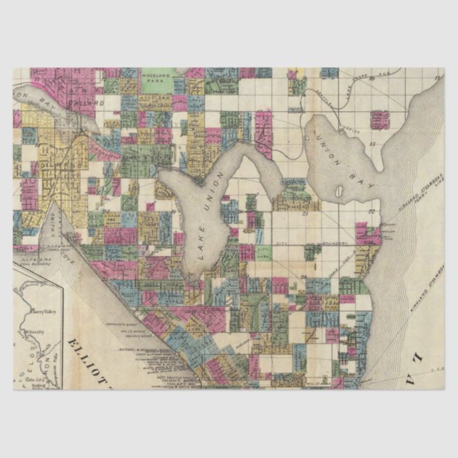 Papel De Seda Série City Map Design 9 (Frente )