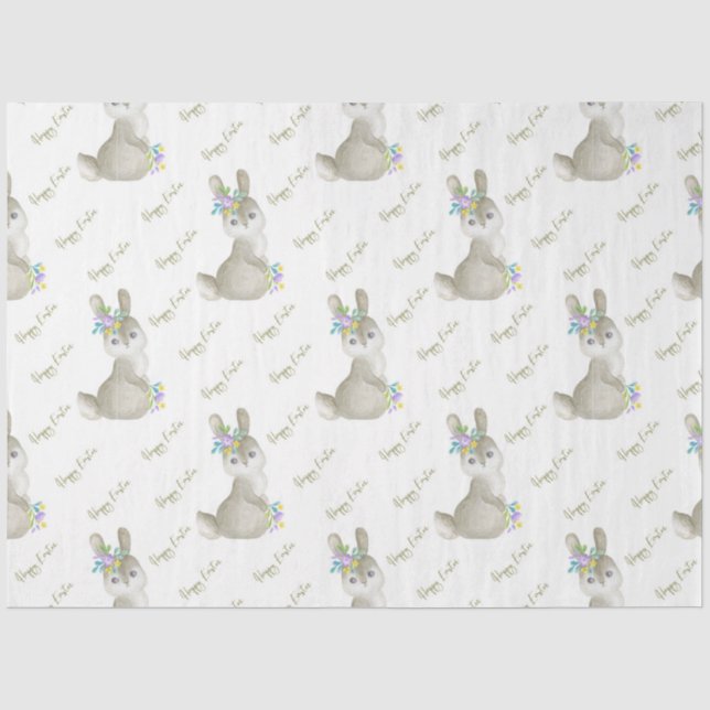 Papel De Seda Série Coelhinho da Páscoa Fofa Design 5 (Frente )
