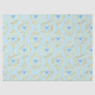 Papel De Seda Série de Abelhas Azul e Dourado Design #5
