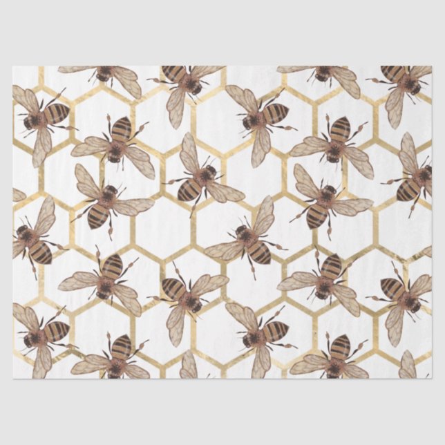 Papel De Seda Série de Abelhas Rosa Vermelha Design 51 (Frente )