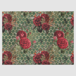 Papel De Seda Série de Abelhas Rosa Vermelha Design 58