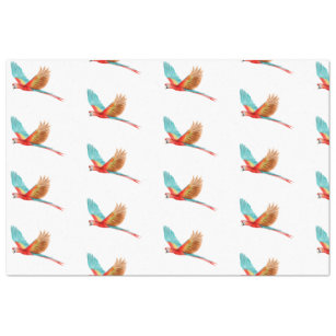 Papel De Seda Série de aves tropicais: Scarlet Macaw Design 2