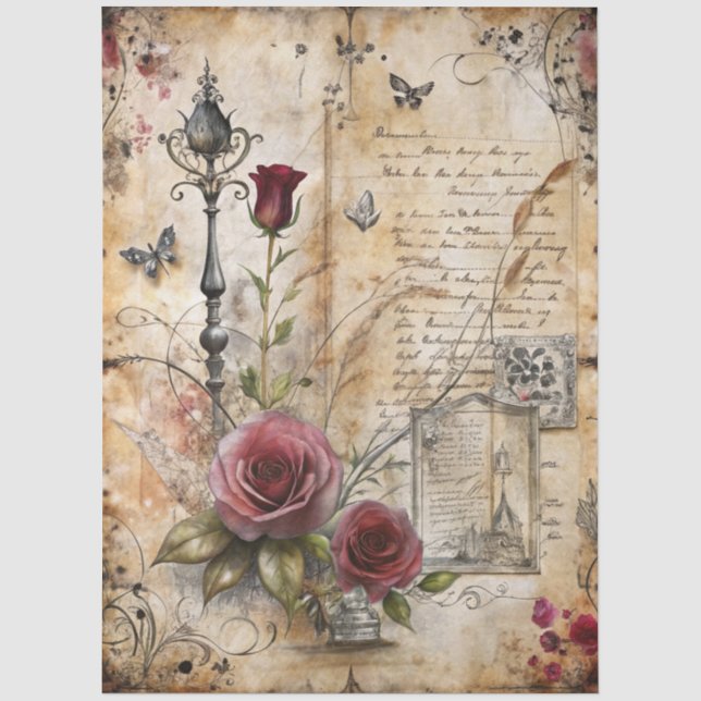 Papel De Seda Série de Caderno de Recortes Gótico Design 3 (Frente )