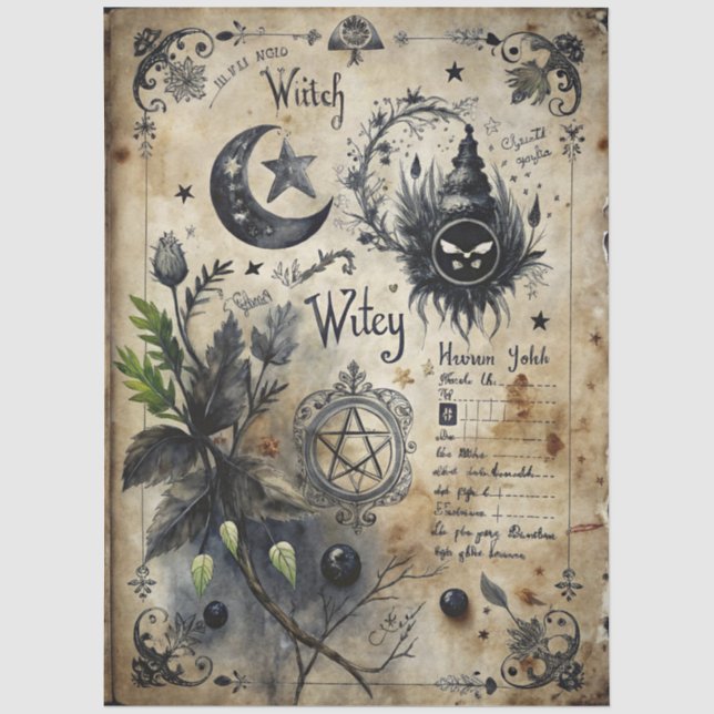 Papel De Seda Série de Cadernos Junk Gótico Design 1 (Frente )