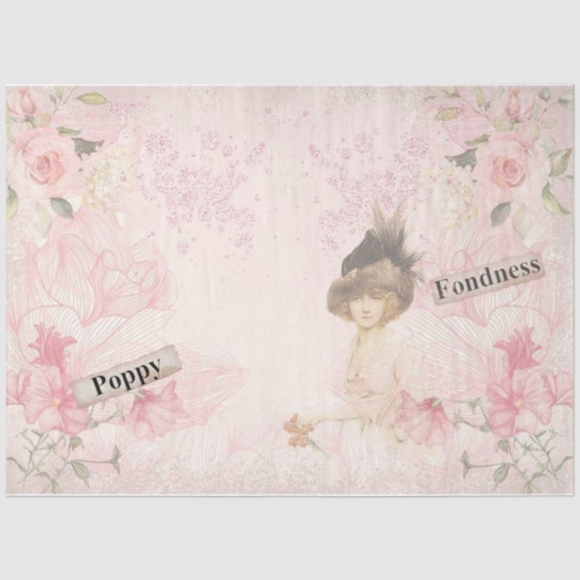 Papel De Seda Série de Colagem Shabby Chic Design 16 (Frente )