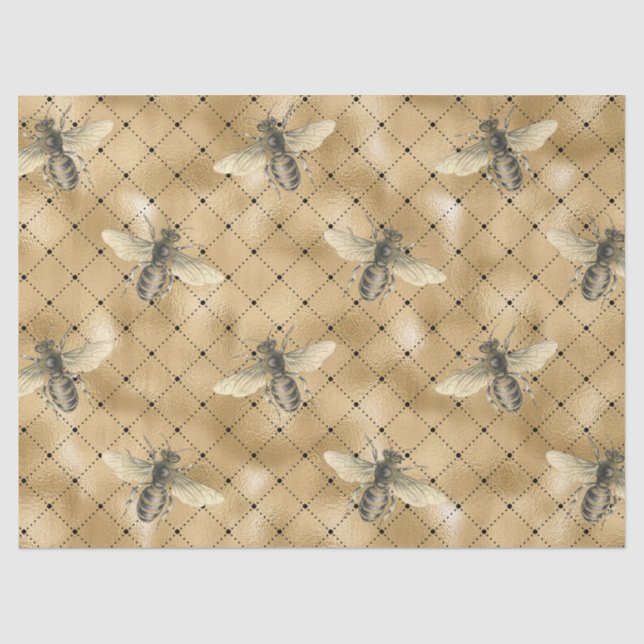 Papel De Seda Série de Design Abelha Mel 5 (Frente )