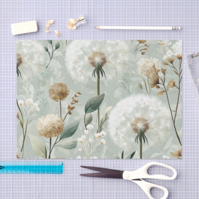 Papel De Seda Série de Design Dandelion #18 (Arte )