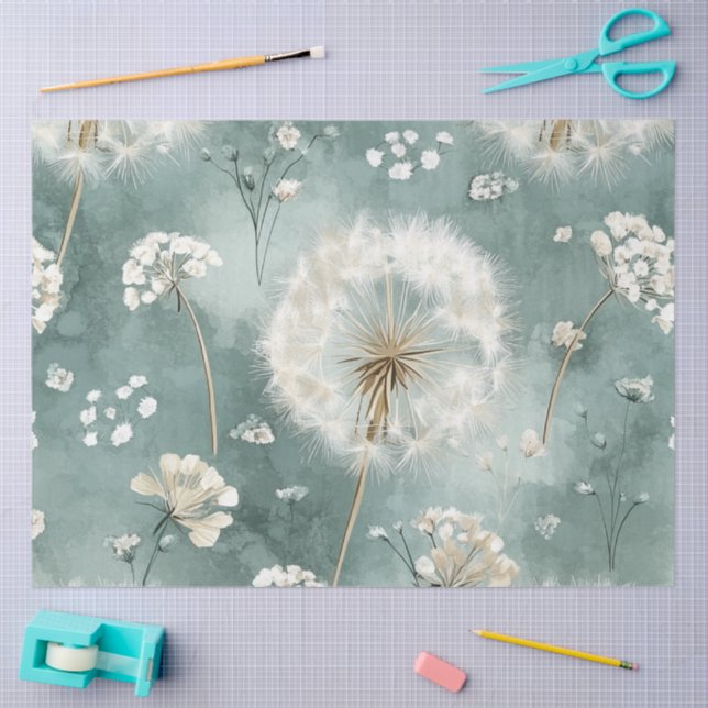 Papel De Seda Série de Design Dandelion #5 (Arte )