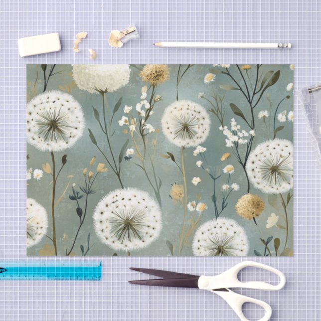 Papel De Seda Série de Design Dandelion #8 (Arte )