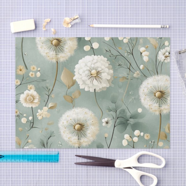 Papel De Seda Série de Design Dandelion #9 (Arte )
