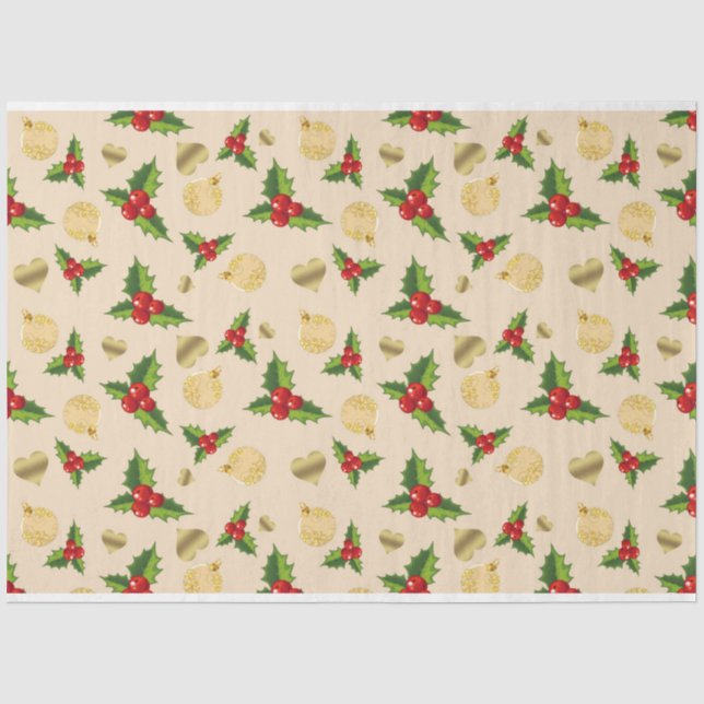 Papel De Seda Série de Design de Bagas de Natal 9 (Frente )